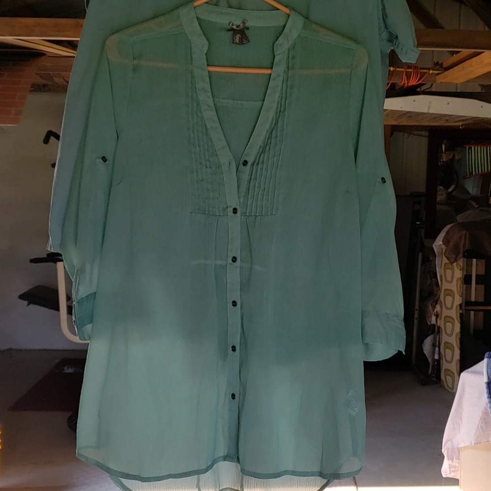 Metallic stripe blouse